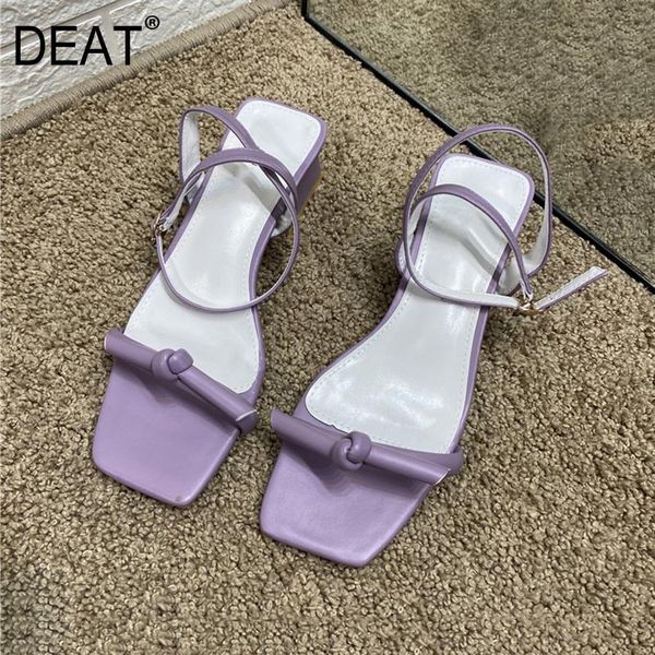 

dress shoes [deat] 2021 spring summer square toe buckle strap narrow band pu leather sandals for women fashion tide 10i033, Black