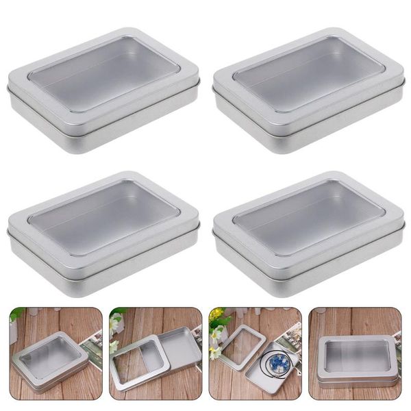

storage bags 4pcs durable tinplate deskbox visible sundry