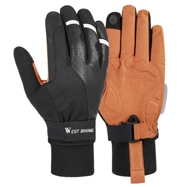

cycling gloves west biking winter men outdoor sport mtb bicycle motorcycle anti-slip anti- fittings, Black