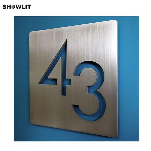 

other door hardware laser cut square stainless steel house number address sign