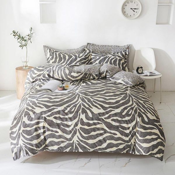 

bedding sets  size set king leopard printed bedclothes single bed sheet for double housse de couette 220x240