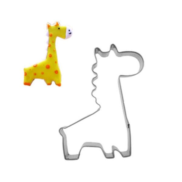 

baking moulds cartoon stainless steel biscuit mold giraffe shape animal cake bread tools fping
