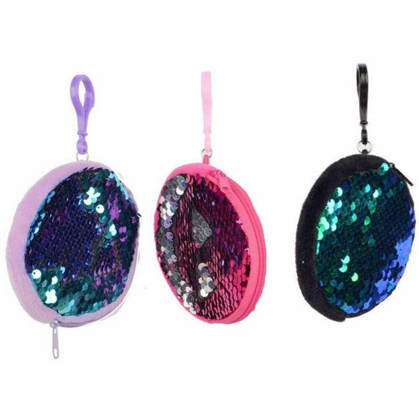 

fashion girls mini zippered bag sequin sparkle purses purse coin trendy laser, White