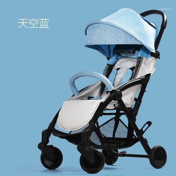 

four wheel cart baby stroller light folding portable carriage proof can lie flat1