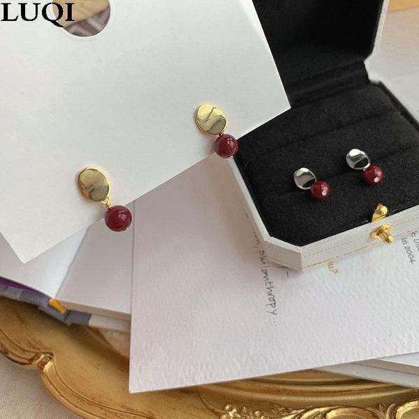 

women's fashion s925 silver plated platinum synthetic jade pendant personality stud earrings 703, Golden;silver