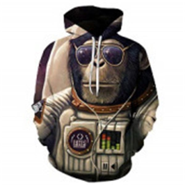 

myp selling casual hooded personalized pullover men's and women's 3d digital sweater, Black