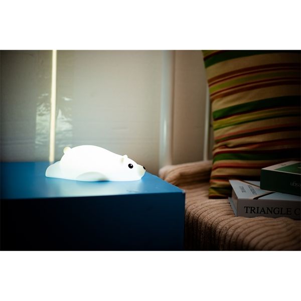 

new strange lie down bear colorful silicone night light