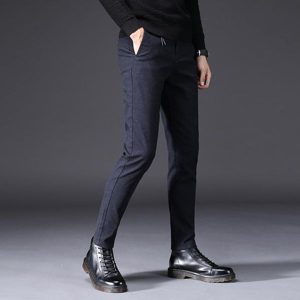 

men's pants 2021 autumn winter men business brand clothing classic casual trousers straight gray black chinos