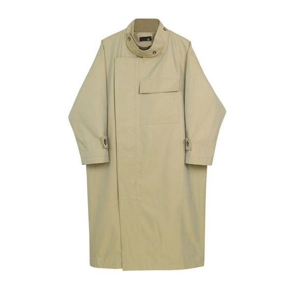 

women's trench coats autumn winter khaki waterproof women long short stand collar fashion jackets street vintage zipper windbreaker ove, Tan;black