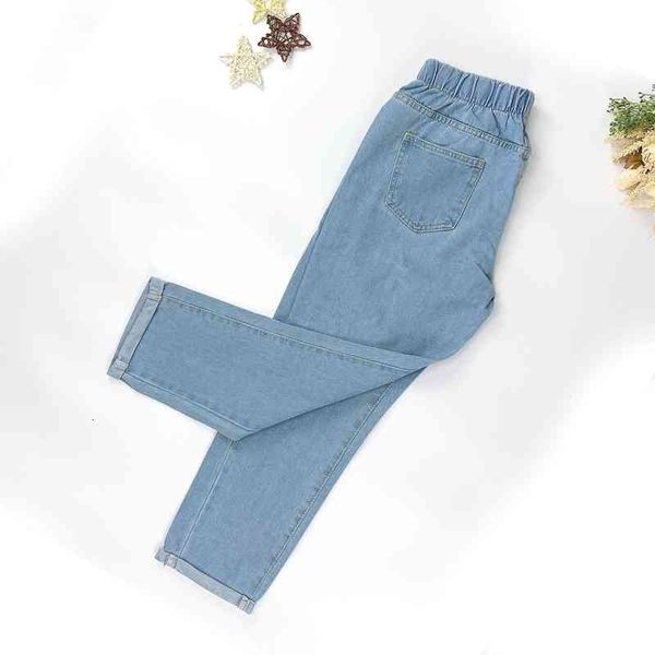 

slim jeans for womens skinny high waist woman denim pencil pants stretch waist slim female trousers plus size icclek girl, Blue