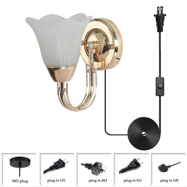 

wall lamp gold metal sconces lighting, plug in sconce with frosted glass shade, 1 light modern , e26 socket