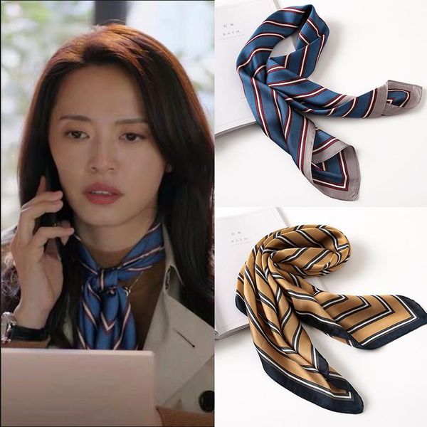 

scarves scarf spring autumn women's square silk lady printed fashion headscarf beach sunscreen quality shawl, Blue;gray
