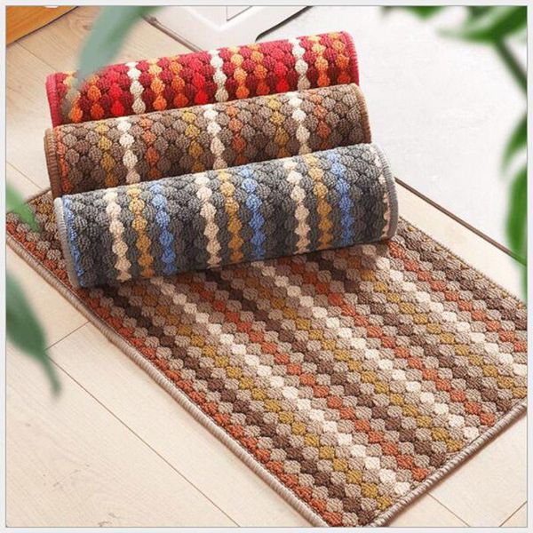 

cotton and linen textile living room decoration carpet absorbent non-slip country style carpets kitchen bedroom entrance mat