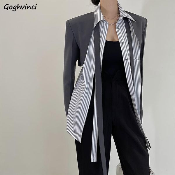 

women's suits & blazers women patchwork turn-down collar long sleeve outwear female clothing spring leisure all-match chic design high, White;black