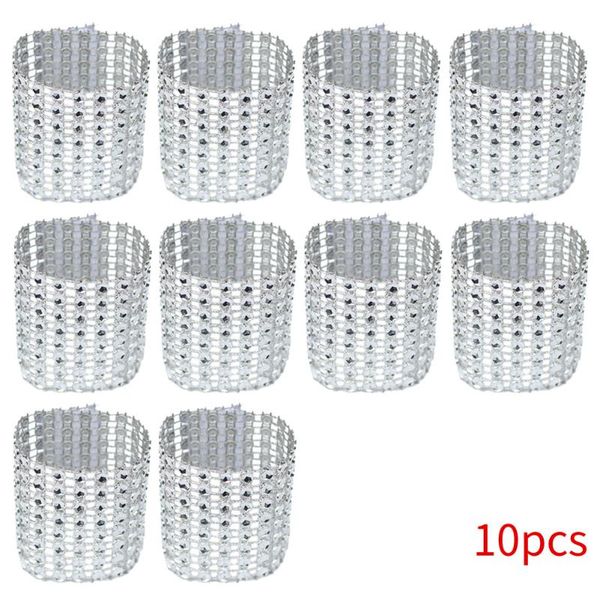 

napkin rings 10pcs el dinner table serviette buckle delicate mesh rhinestone party crafts chairs buckles banquet ring wedding decor