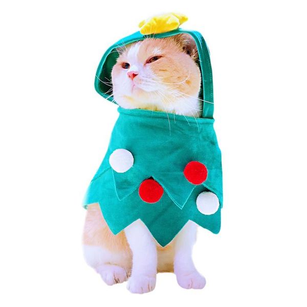 

net green pet christmas tree shawl cosplay clothes cat costumes