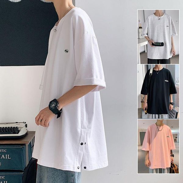 

men's t-shirts short-sleeved t-shirt summer korean pure color oversized style loose casual, White;black