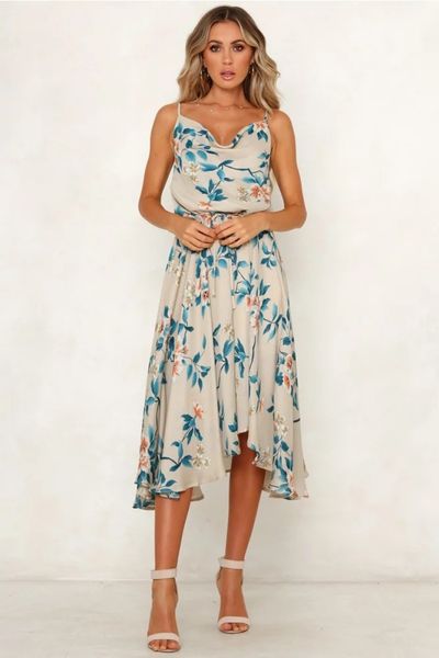 

2021 european and american women's summer new printed suspender sleeveless v-neck dress, Black;gray