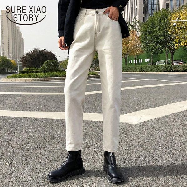 

women's jeans high-waist women plus size casual 2021 autumn denim trousers loose straight korean wide-leg pantalon 10387, Blue