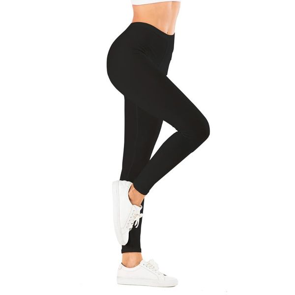 

women's leggings brand tights fitness fashion slim high waist feminine black