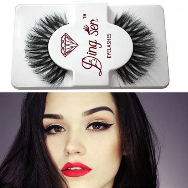 

pair sale fake lashes charming black soft real horsehair long glamour thick false eyelashes makeup tools beauty1