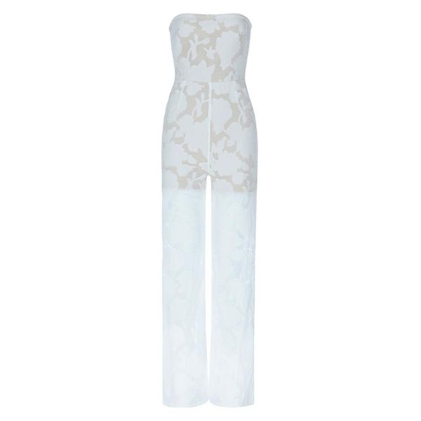 

women's jumpsuits & rompers bandage women night clbu strapless elegant lace evening party bodycon, Black;white