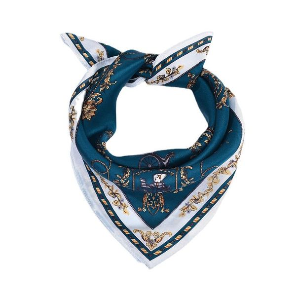 

scarves 53*53cm silk women's business professional decorate carriage printed handband scarf fashion, Blue;gray