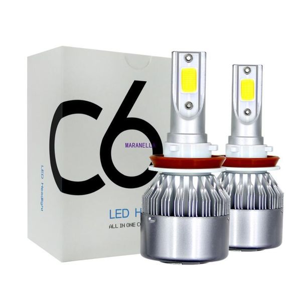 

car headlights 2 pcs h4 h7 led headlight h11 h13 9006 9005 9004 h3 h1 c6 72w 8000lm headlamp hi/low power bulbs kit automobile accessories