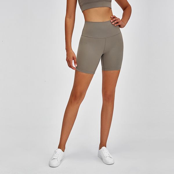 

color nude solid yoga shorts high waist hip tight elastic training women's pants running fitness sport workout leggings_sell, White;black