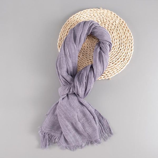 

scarves cotton linen scarf summer sun protection oversize women shawl soft solid long all-match pashmina wraps bufanda mujer 200*90cm, Blue;gray