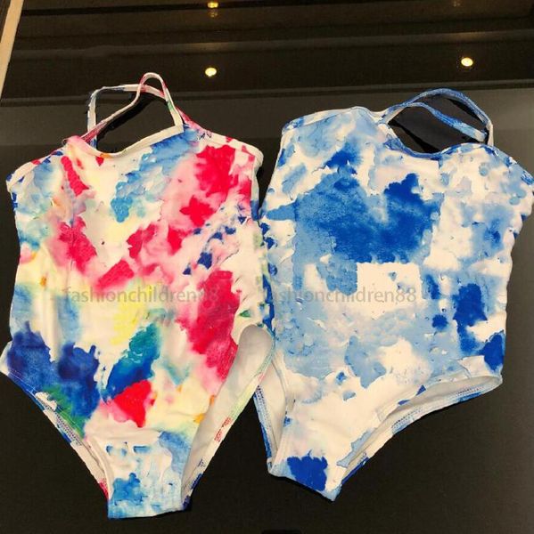 Kinder Mädchen Bikinis Einteiliges Sommer Badeanzug Brief Gedruckt Bademode Marke Kinder Baby Mädchen Jungen Schwimmen Anzug