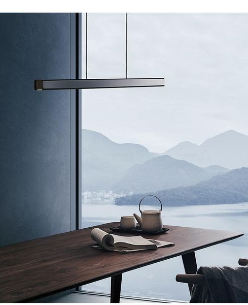 

pendant lamps dining room chandelier modern minimalist led strip light nordic office smart lighting net red