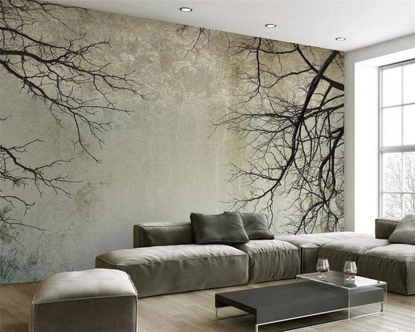 

wallpapers custom wallpaper for any size 3 d living room bedroom background wall mural vintage nordic style branches 3d
