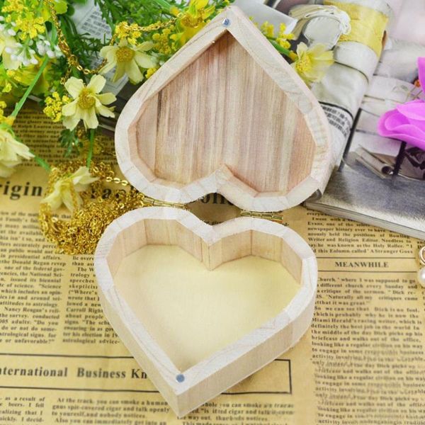 

handmade jewelry box portable heart shape wood large capacity ring case for table jewellry organizer packaging container gift wrap
