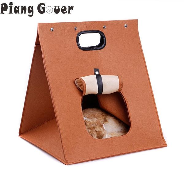 

cat beds & furniture pet cats house multifunctional portable carrier bag foldable dog bed warm mat cushion felt