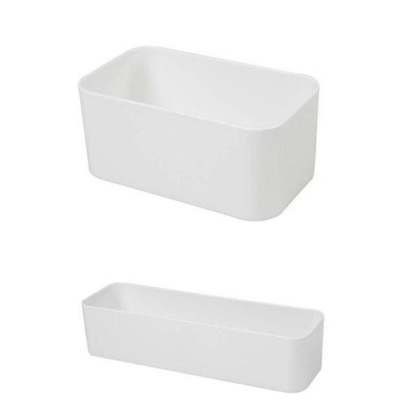 

storage baskets minimalist white wall-mounted sundries container without lid self-adhesive box 4x7b