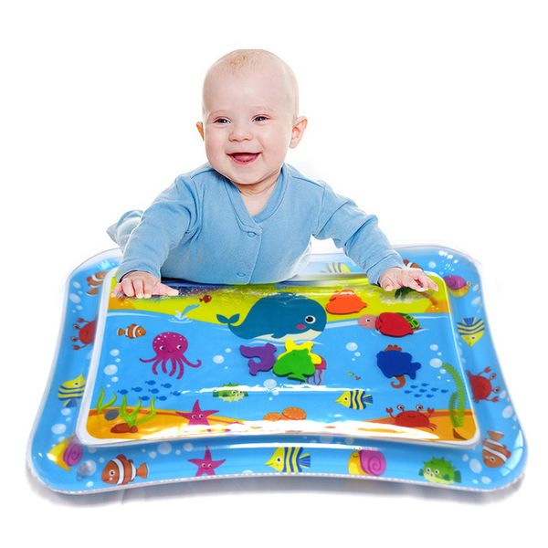 Tummy Time Infant Play Mats Baby Lernspielzeug Floodable Aufblasbare Sea World Kleinkinder Playmat Patted Pads Summer Cool Water Cushion