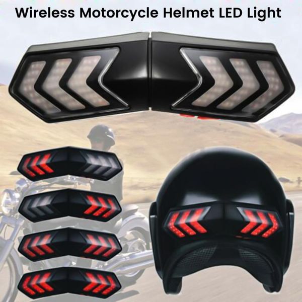 

motorcycle helmets 12v helmet turn light night warning wireless led lighting off-road accessories signal brake lightbar