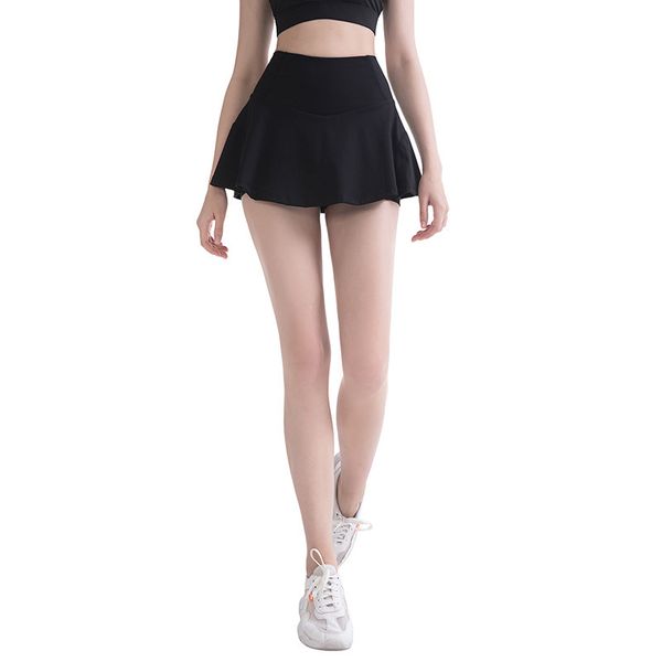 

2021 fashion new yoga short skirt running fitns tennis slim skirt, Black;white