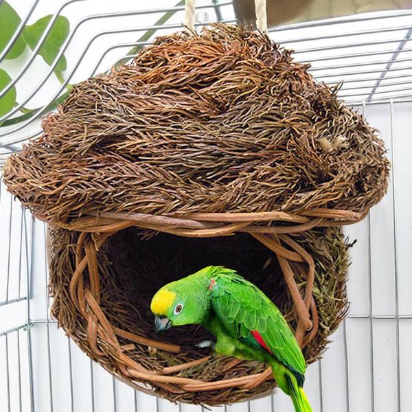 

bird cages 5 styles birds nest cage natural grass egg house outdoor decorative weaved hanging parrot houses pet bedroom