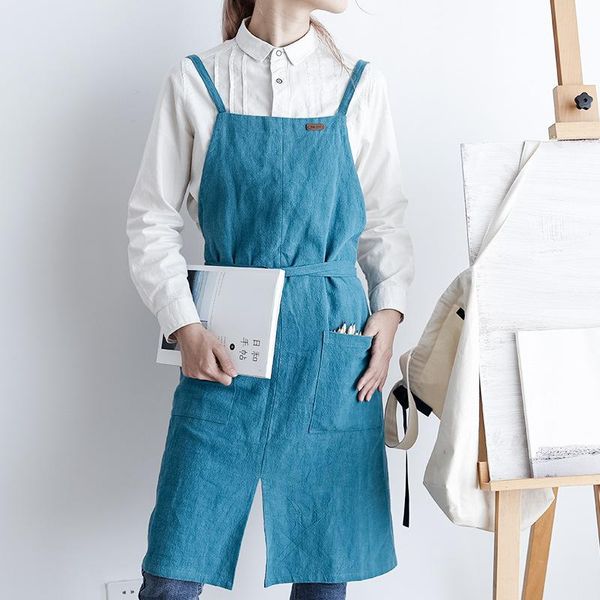 

factory direct sales of simple nordic cotton apron denim coat can be customized logo aprons