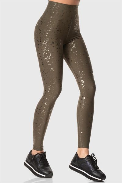 

women's leggings superstacy high waist patterned khaki sports, Black