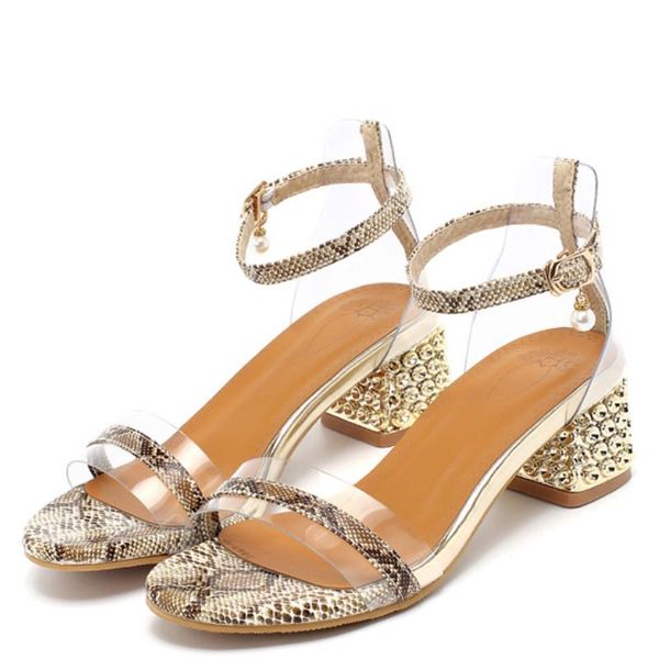 

fanyuan sandals female snake print open toe ankle strap high heels women 2021 party dress casual shoes woman, Black