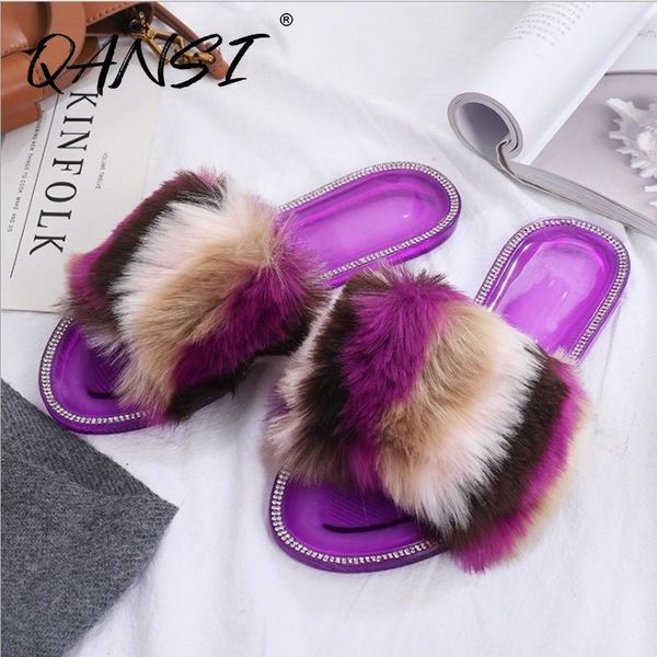 

slippers colorful plush flat women's summer fashion peep toe sandals for women outdoor non-slip casual candy color, Black