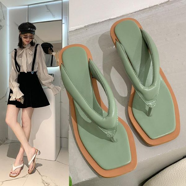 

spherical transparent heels flipflops femme sew thick high sandalias mujer trendy mixed colors clip toe sandals women 2021, Black