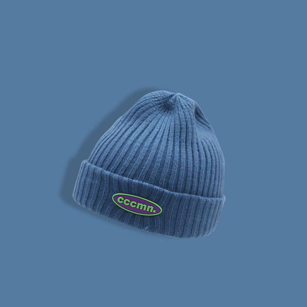 

spring winter knitted english letters fashionable men's wool hat warm curling student dome, Black;white