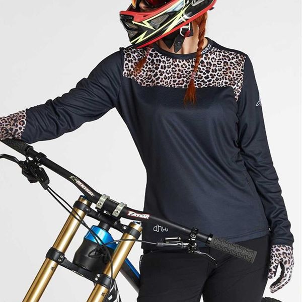 

racing jackets motocross jersey woman mtb jerseys pro mountian bike downhill long sleeve tees quick drying motorcycle clothes, Black;red