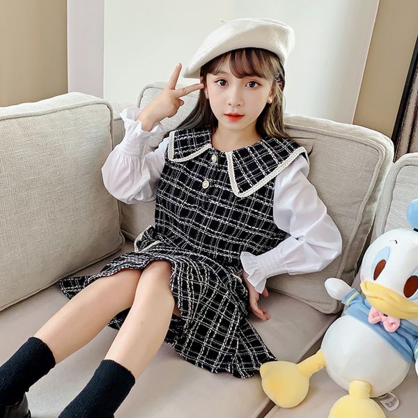 

big girls dress plaid pattern dress for girl patchwork party dress child spring autumn girls clothing 6 8 10 12 14, Red;yellow