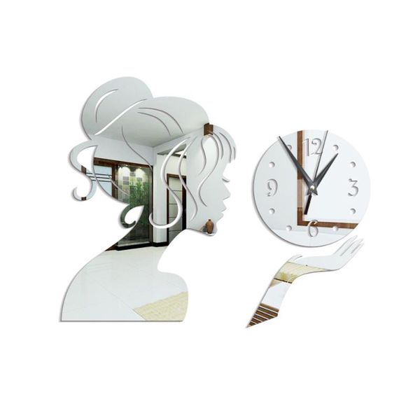 

wall clocks unique 3d acrylic clock fashion technology diy girl mirror stickers
