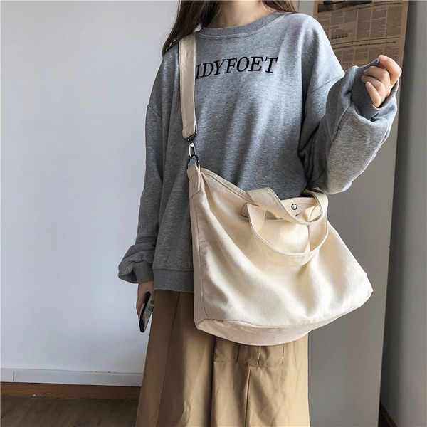 

evening bags lazy messenger bag for female college students japanese large capacity solid color washed canvas portable shoulder